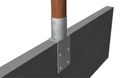 Ancrage pour poteaux ronds sur mur de soutènement Ø101 mm, galvanisé à chaud