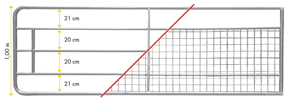 Barrière de prairie grillagée fixe, hauteur 100 cm - galvanisée à chaud 
