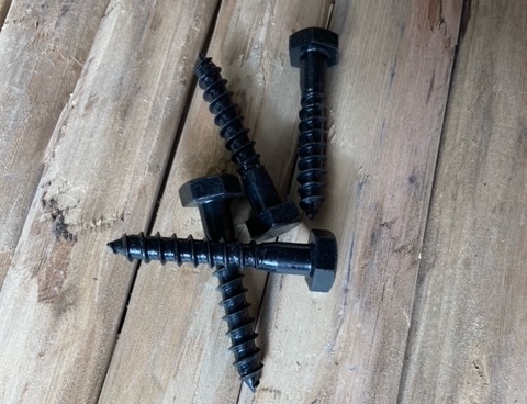 Tirefond zingué noir M10 x 80 mm