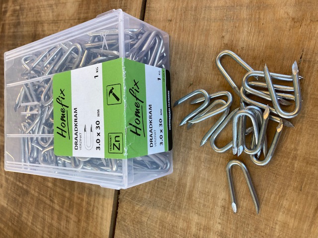 Verzinkte U-vormige bevestigingsclips 3,0 x 30 mm HOMEFIX 
