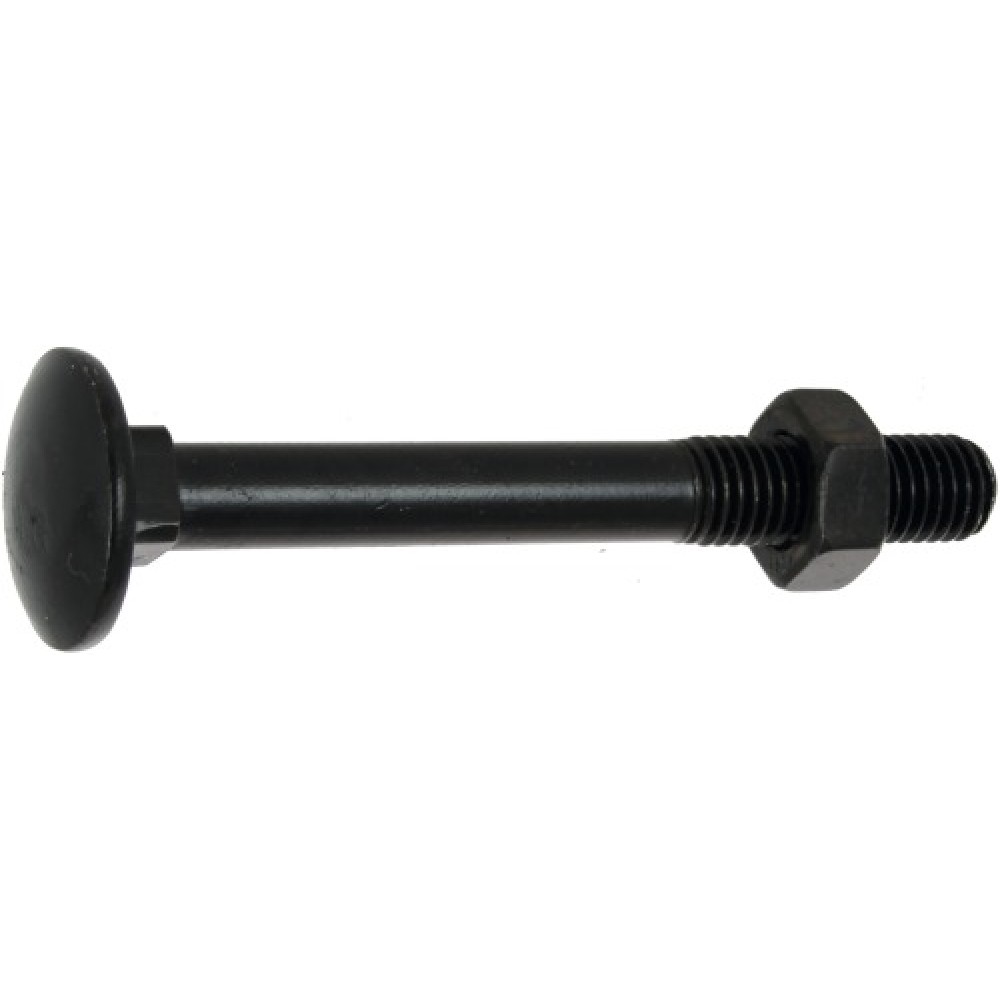 Slotbout met zeskantmoer M10 x 100 mm – Zwart staal (Per stuk)