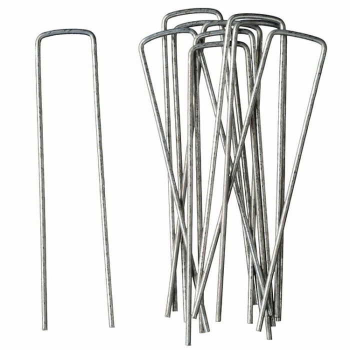 Agrafes de fixation toile de paillage en galva 20 x 3 x 20 cm, ep. 3 mm (100 pièces)