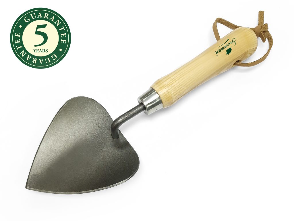 Hartvormige troffel van koolstofvezel met een essenhouten steel van 28,5 cm GREENMAN  