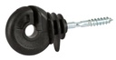 Zwarte ringisolator met schroefdraad voor hout, Ø 5,3 mm - AKO