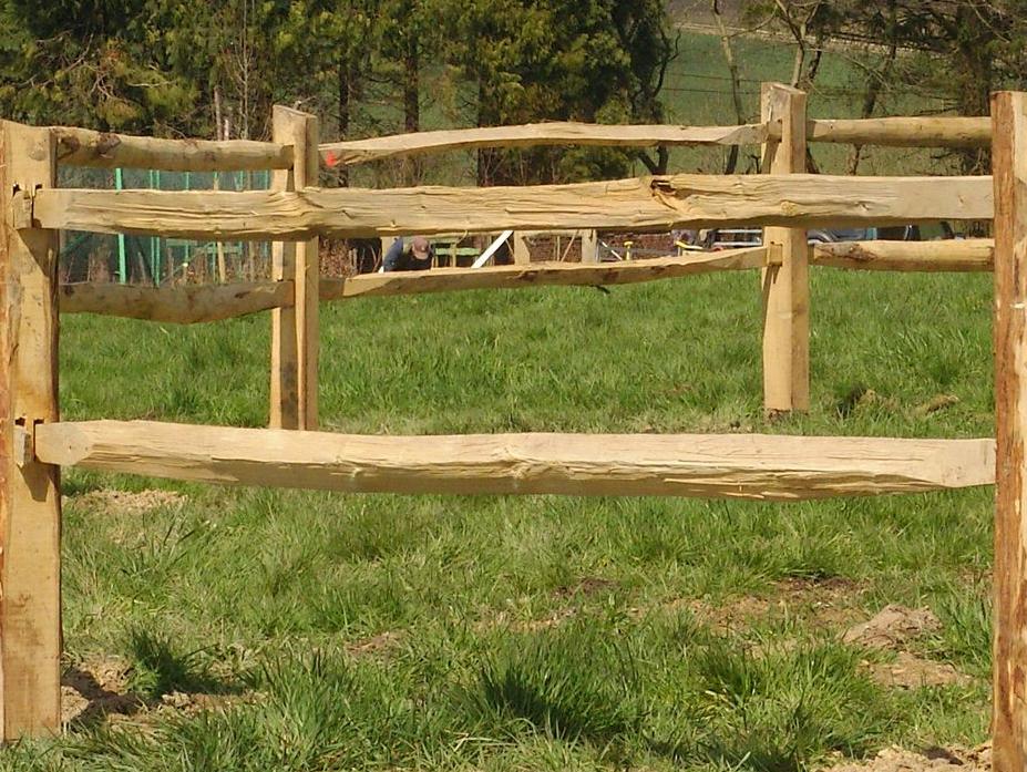 Gespleten kastanjehouten leuning met 2 pennen - POST & RAIL
