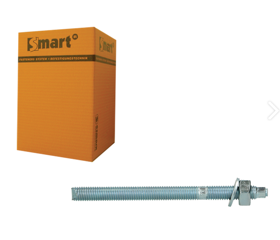 Tige filetée pour ancrage chimique 5.8 M10 x 130 mm Zn - SMART