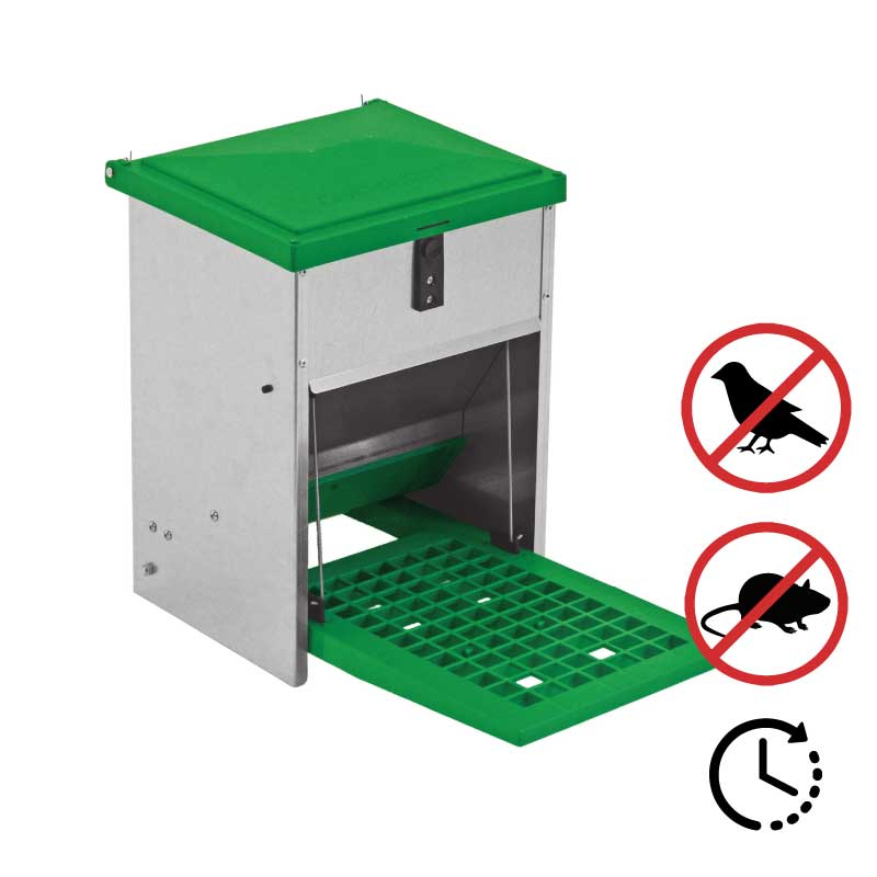 Mangeoire à pédale feedomatic 5 kg + protection anti-rats