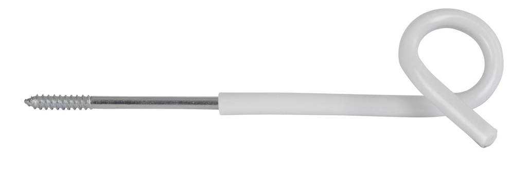 Isolateurs écarteur à oeillet métal/PVC blanc, 25 cm - AKO (5 pièces)