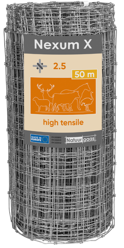 Grillage Nexum X galvanisé haute résistance - Maille 7,5 cm de large - 50 m 