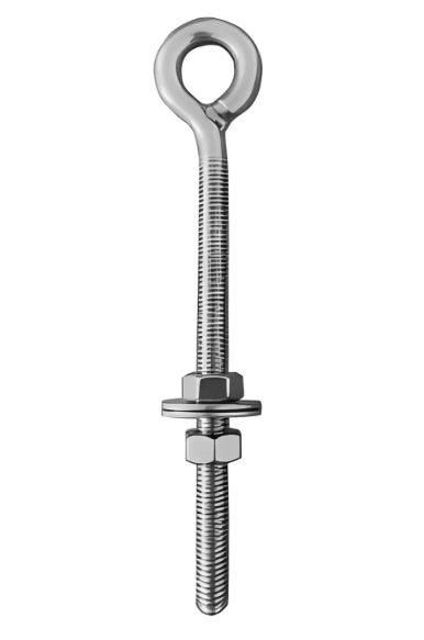 Boulon à œil en inox M10 x 140 mm avec écrous et rondelles (la pièce)