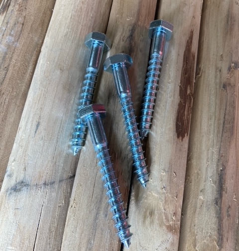 Tirefond zingué 4.6 DIN 571 M16 X 80 mm