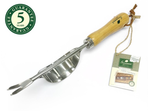[GRM-D0318] Roestvrijstalen onkruidsteker met essenhouten steel van 35 cm GREENMAN