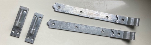 [QU-01-001] Pentures coudées + gonds sur platine, galvanisé à chaud - par paire