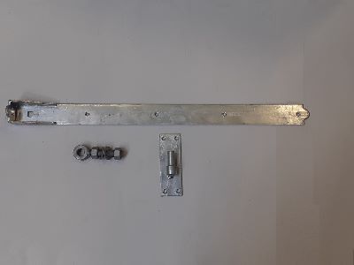 [QU-04-001] Penture réglable + gond plat galvanisé à chaud 80 cm