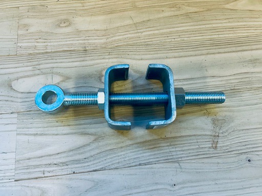 Verstelbaar beslag van 30 cm met oog van Ø 19 mm voor hekwerk, thermisch verzinkt