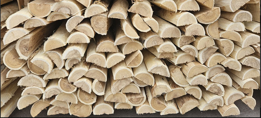 Robinia halfhouten regels, geschild Ø 8-10 cm