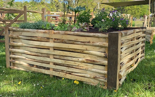 [BACPERMA140/140/60] Bac potager carré en acacia-châtaignier 140 x 140 cm, hauteur 60 cm