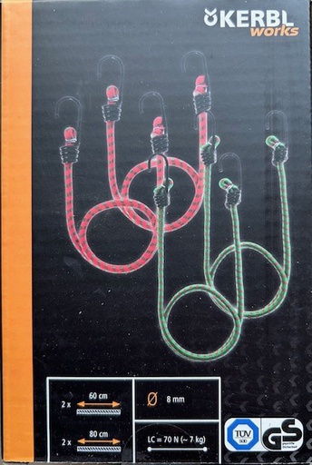Set spanbanden, elastische spanbanden met haken - KERBL
