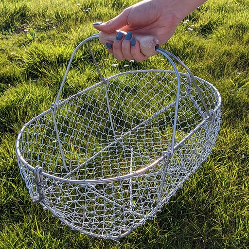 Panier de récolte en fil tressé galvanisé
