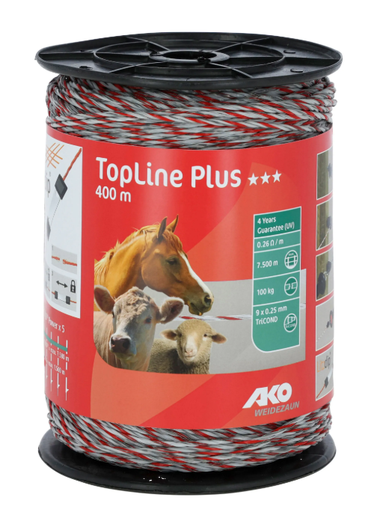 [KER-449523] Fil de clôture TopLine Plus (Blanc/Rouge, 400 m) – AKO