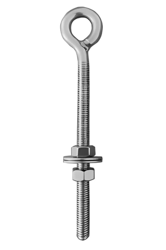 [BLN-OEIL-10140-INOX-PC] Boulon à œil M10 x 140 mm - Inox avec 2 écrous et 2 rondelles (À la pièce)