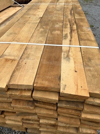 Planche en acacia (robinier) brut de sciage, largeur 10 cm