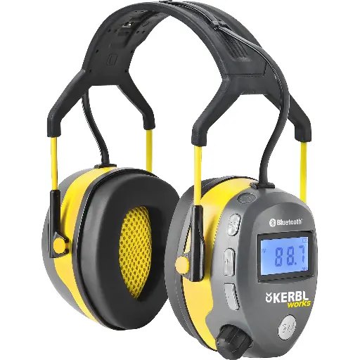 [KER-345131] Casque antibruit multimédia radio/Bluetooth Works Connect KERBL (noir/jaune)