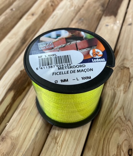 [CHA-FICELLEMACON] Ficelle maçon jaune fluo 1,2 mm - 100 m