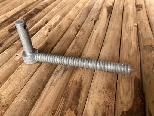 [QU-39-001] Schroefscharnier met schroefdraad, 230 mm, Ø 19 mm, thermisch verzinkt